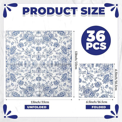 Crtiin 36 Pack 9 Styles Decoupage Napkins Assorted Floral Decorative Decoupage - Image 2