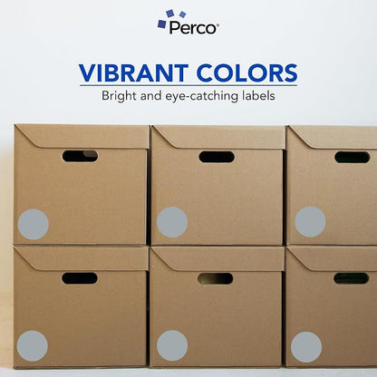 Perco Grey 3-Inch Round Circle Dot Sticker Labels - Image 7