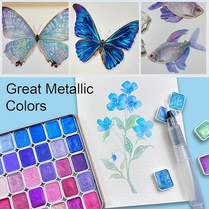 Mini Shifting Watercolor Paint Set, 30 Color Glitter Watercolor Painting Kit - Image 5