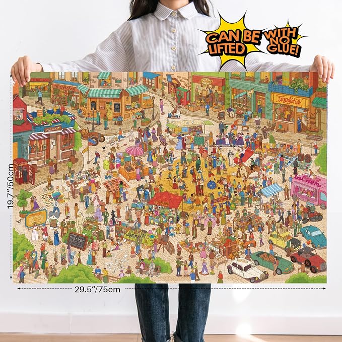 MOMIBOOK Puzzles for Adults 1000 Pieces Jigsaw Puzzles of Happy Shopping at The - Image 2