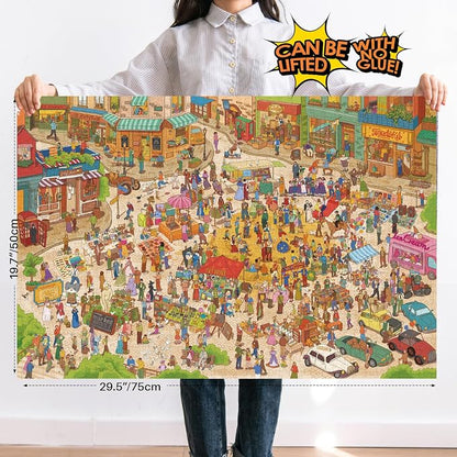 MOMIBOOK Puzzles for Adults 1000 Pieces Jigsaw Puzzles of Happy Shopping at The - Image 2