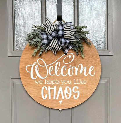 Funny Welcome Stencils for Painting Sarcastic Round Stencil Large Gather Stay - Image 3