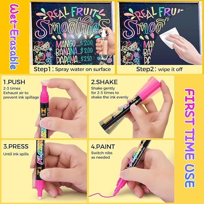 SFAIH 24 Vibrant Chalk Markers for Blackboard - Image 6