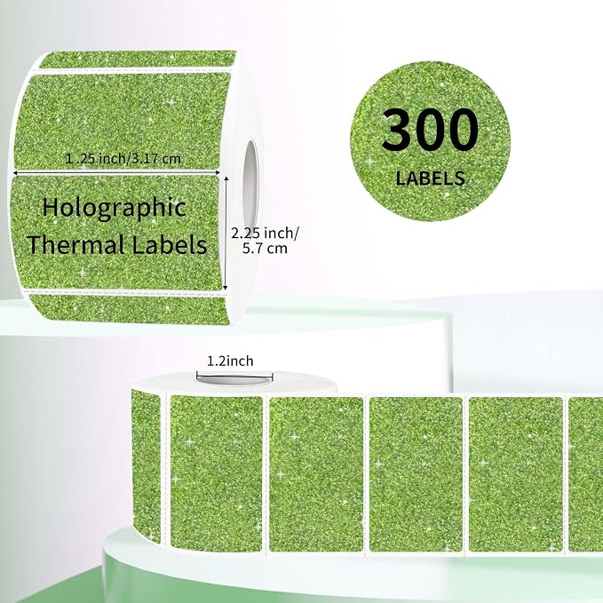 2.25"x1.25" Holographic Thermal Labels Stickers, Glitter Direct Thermal Printer - Image 2