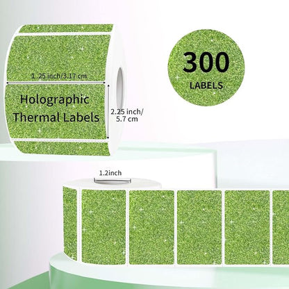 2.25"x1.25" Holographic Thermal Labels Stickers, Glitter Direct Thermal Printer - Image 2