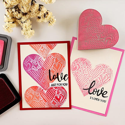 BAOFALI 4 Pcs Heart Cut Stamping Foam Grey Moldable Foam Stamps Plastic Dry - Image 9