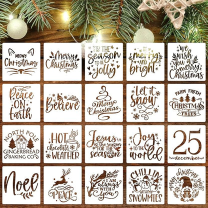 Christmas Stencils for Crafts Reusable 6” Christmas Stencil Xmas Holiday by zosylley