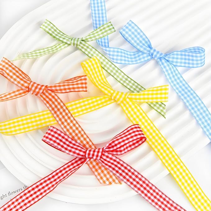 Classic Gingham Checkered Ribbon, DIY Projects, Hair Bows, Scrapbooking & Party - Image 5