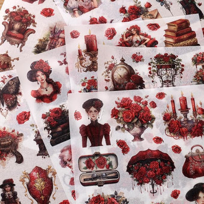 Vintage Ephemera Sticker 24 Sheets precut 300 washi Stickers Paper Journal - Image 7