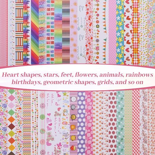 Washi Tape Set - 40 Rolls of 1.5cm Wide Decorative and Craft Tape - Image 3