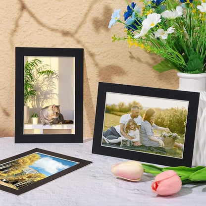Prudiut 15 Pack 4x6 Black Picture Mats, Frame Mattes - Image 6