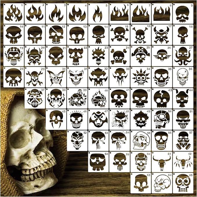 Small Stencils for Painting on Wood Reusable, 3 Inch Reusable Stencil for Craft by Hosomono