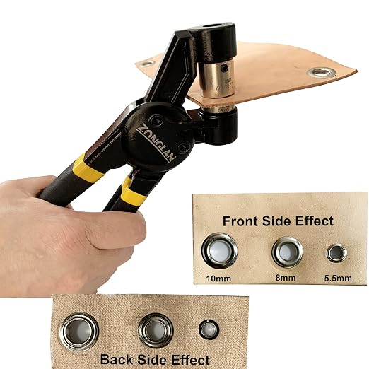 Grommet Tool Kit, Eyelet Tool Multi-Purpose Handheld Manual Hole Punch Rivet - Image 3