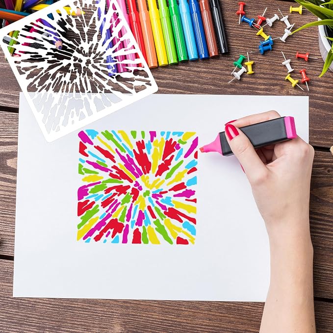 Texture Stencils for Painting Geometric Stencil Cubist Layering Background - Image 6