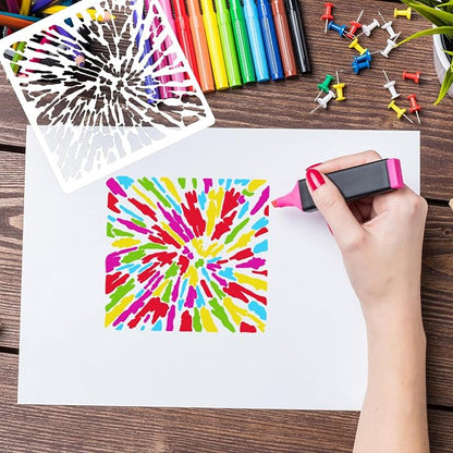 Texture Stencils for Painting Geometric Stencil Cubist Layering Background - Image 6