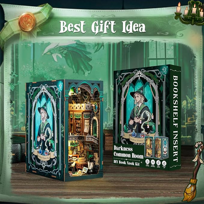 CUTEBEE Book Nook Kit, DIY Booknook Miniature House Tiny House 3D Wooden Puzzle - Image 7