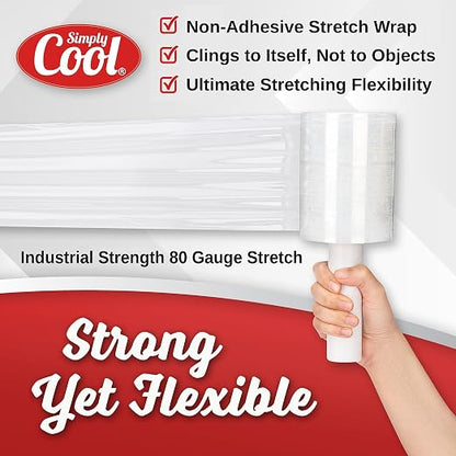 8 Pack Industrial Strength Mini Hand Stretch Wrap 5" 1000 Ft. Roll 80 Gauge - Image 3