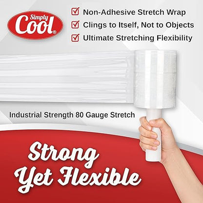 2 Pack Industrial Strength Mini Hand Stretch Wrap 5" 1000 Ft Roll 80 Gauge Thick - Image 2