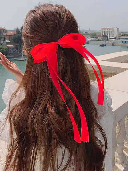 Red Ribbon for Gift Wrapping, 1 inch 50Yard Sheer Organza Tulle Ribbon for - Image 6