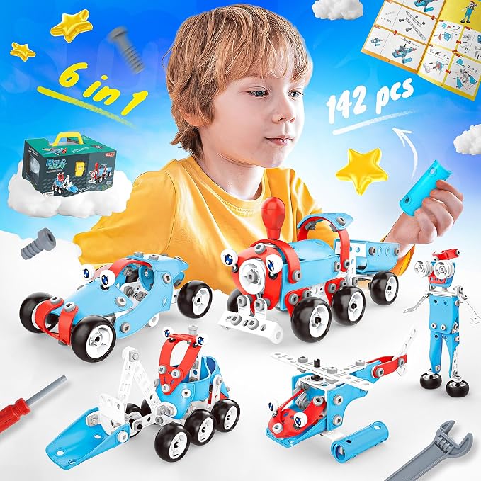 SMILESSKIDDO STEM Kits, 6-in-1 Kids Building Blocks Set - Image 6