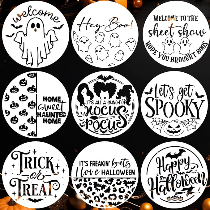 Halloween Stencils for Painting on Wood 12” Large Halloween Stencil Hey Boo by zosylley