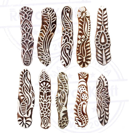 Royal Kraft Fabric Wooden Stamps Creative Border Pattern Printing Blocks - Image 2