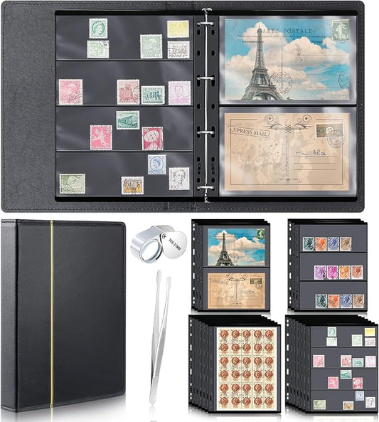 Lewtemi Stamp Collecting Albums Set Stamp Collection Book Include 20 Pages by Lewtemi