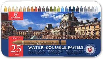 25 Colors Water Soluble Pastels, Watercolor Pastels Set by ColorYourWorldwithiCrayon