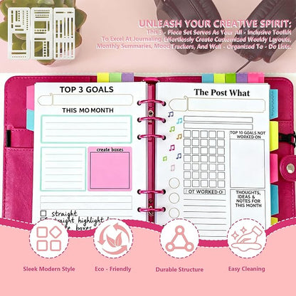3 Pcs Journal Stencil Set – Reusable Flexible Templates - Image 4