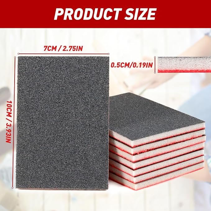 24 Pcs Sanding Sponge 400 Grit, Washable & Reusable Sanding Blocks - Image 2