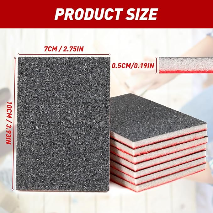 24 Pcs Sanding Sponge 800-1000 Grit, Washable & Reusable Sanding Blocks - Image 2