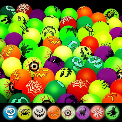 40 Glow in The Dark Bouncing Balls, Halloween Party Favors Supplies, 8 by SpringFlower