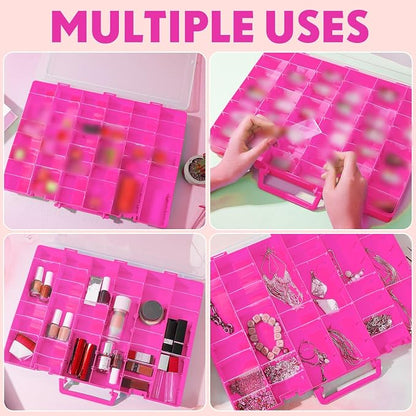 Juexica 2 Pcs Large 48 Grids Plastic Storage Bead Organizer Box, Tackle Box - Image 7