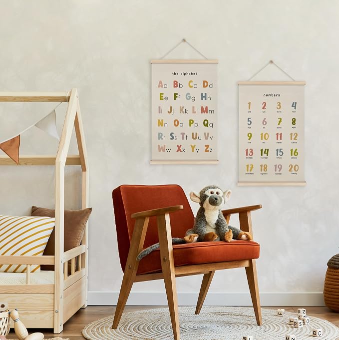HRQKO Boho Alphabet Numbers Poster Hanger Frame Set of 2, Classroom Wall Decor - Image 2