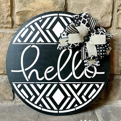 9 Pcs Welcome Stencils for Painting on Wood Reusable Round Home Sweet Home - Image 5