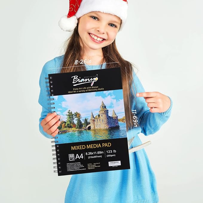 Bianyo Mixed Media Paper Sketchbook, 60 Sheets/Each, 123 LB/200 GSM, - Image 3