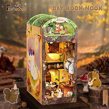 CUTEBEE Book Nook Kit, DIY Booknook Miniature House Tiny House 3D Wooden Puzzle - Image 4