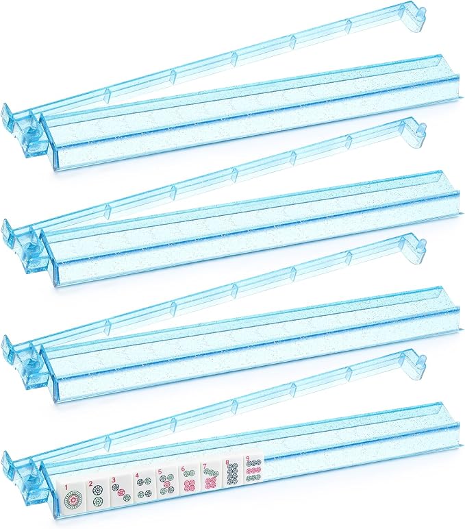 Mahjong Racks with Pushers Set of 4, Mahjong Tile Pushers and Racks, Acrylic by AFSVTTS