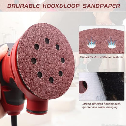 110pcs 5 Inch Sanding Disc, ZEHIQ 8 Hole Hook and Loop Sandpaper Assortment 40 - Image 6