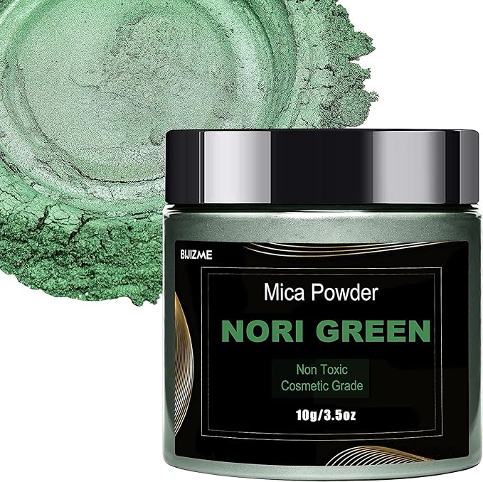 Nori Green Mica Powder Big Bottle Pigment Powder Multipurpose DIY Arts and by BIJIZME