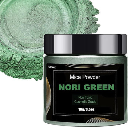 Nori Green Mica Powder Big Bottle Pigment Powder Multipurpose DIY Arts and by BIJIZME