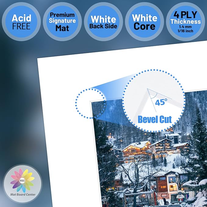 Mat Board Center, 10x10 for 6x6 White Photo Picture Mats - Image 3
