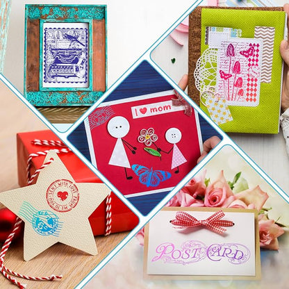 Yinder 7 Pcs Vintage Rubber Clear Stamps Set 4 Sheet Transparent Postage - Image 4