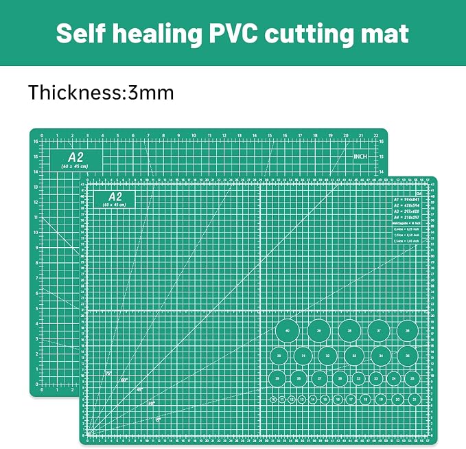 Headley Tools Thickened 18 x 24 Inch Self Healing Sewing Cutting Mat, A2 Rotary - Image 4