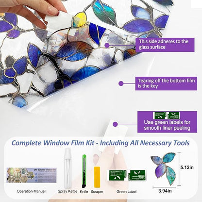 Window Privacy Film Stain Glass Window Film Rainbow Window Film Window clings - Image 2