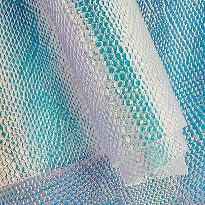 ONEART | Iridescent Transparent Embossed Vinyl Holographic Blue Clear PVC Vinyl by ONEART