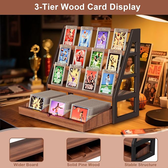 handrong Card Display Stand, 3-Tier Trading Card Display - Image 5