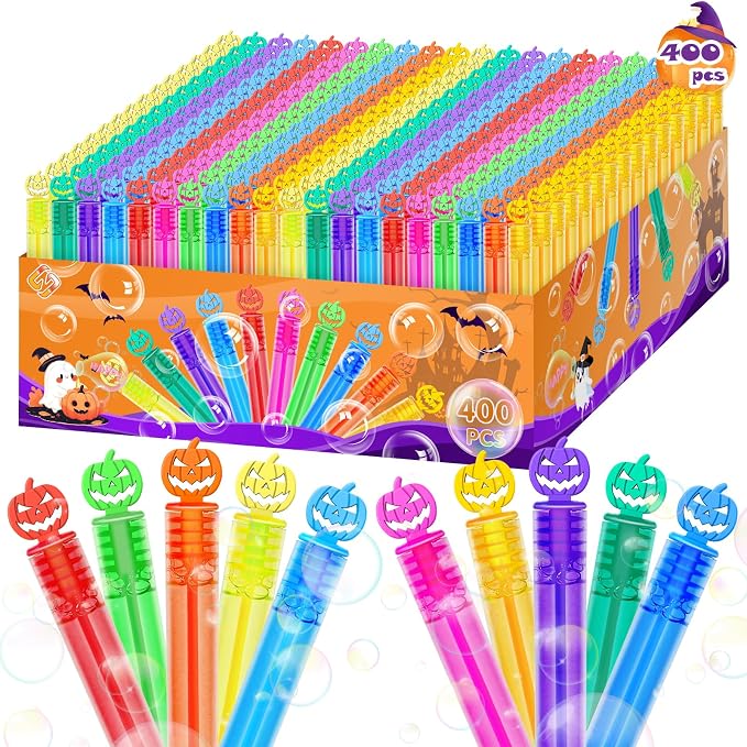 400 Piece Halloween Party Favor Bubbles, Halloween Bubble Wands Bulk by ZIRSENG