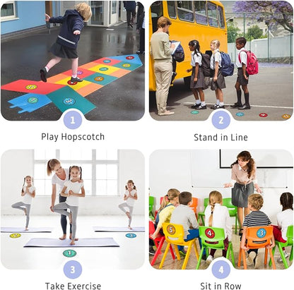 40PCS Line Up Spots for Classroom Floor, 4” Floor Numbers Stickers for Back to - Image 4