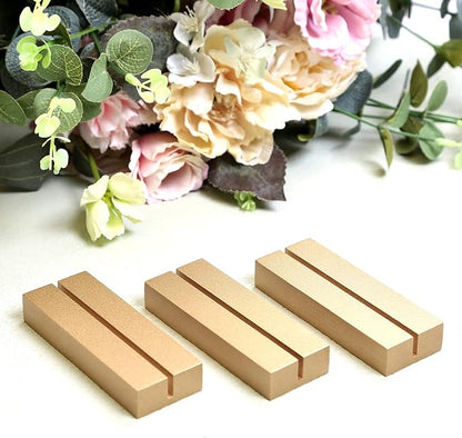 UNIQOOO 10 Pack 4" Gold Birch Wood Stands - Image 5